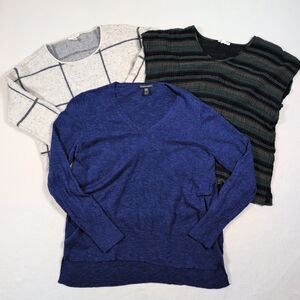 Lot 3 Eileen Fisher Shirts Womens Small Linen Wool Sweater Tunic Lagenlook Boho